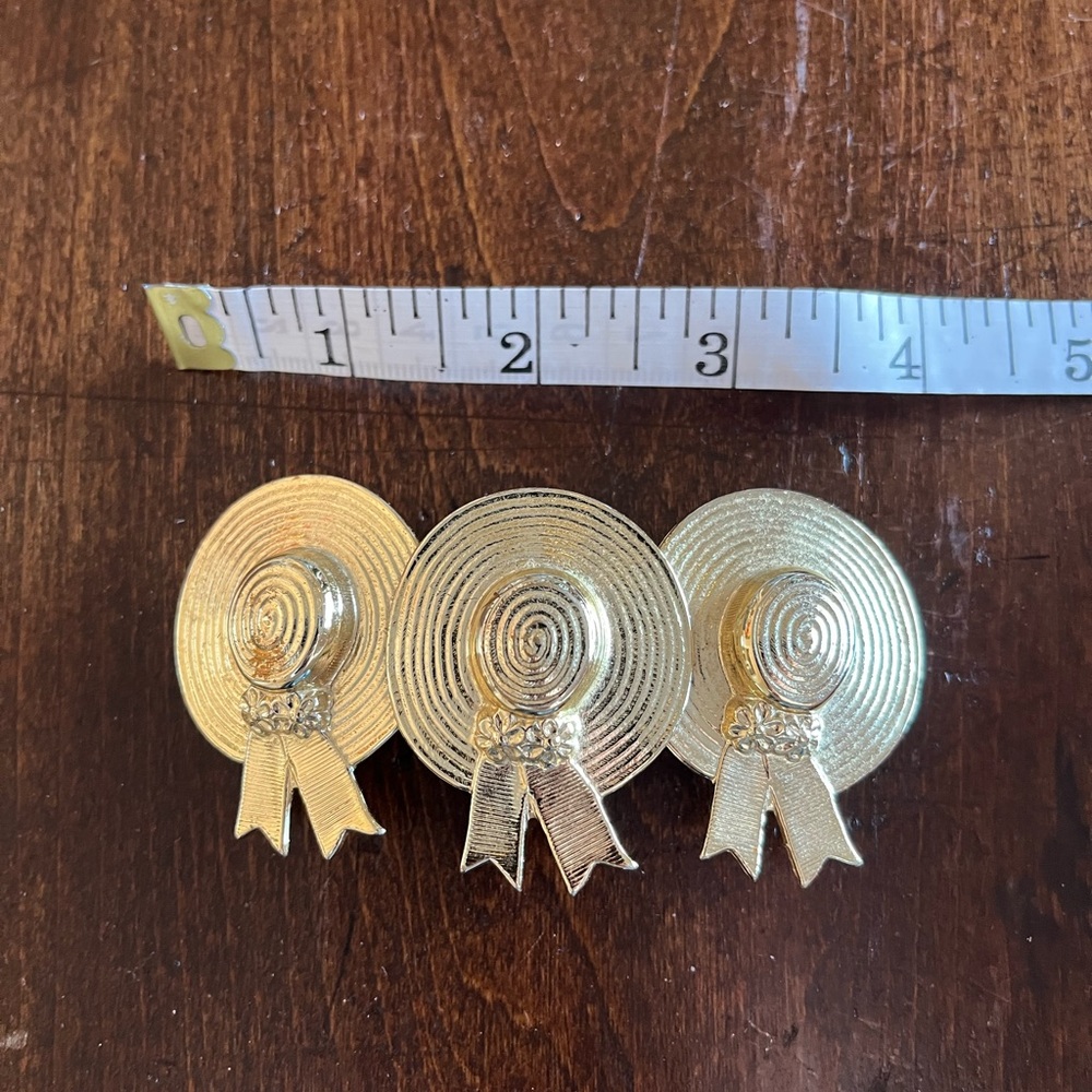 Vintage gold Cottagecore straw garden hat hair clip 90a Y2K